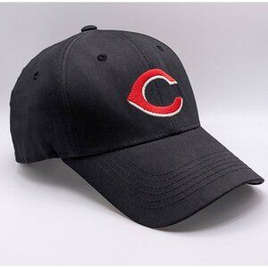 Vintage Cincinnati Reds Twins Enterprises Black Snapback Hat MLB Baseball Cap